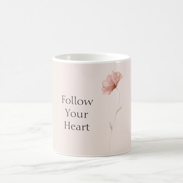 Taza De Café Hermosa Flor Rosa (Centro)