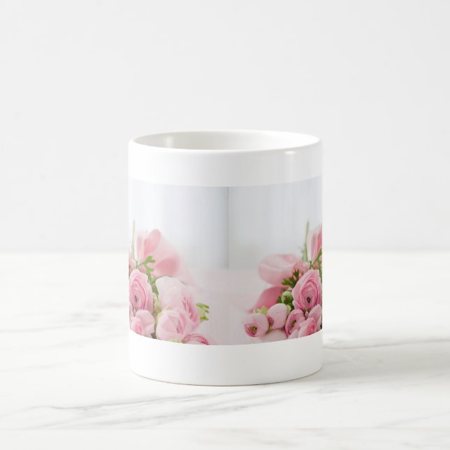 Taza De Café Hermosa flor rosa de rosas (Centro)