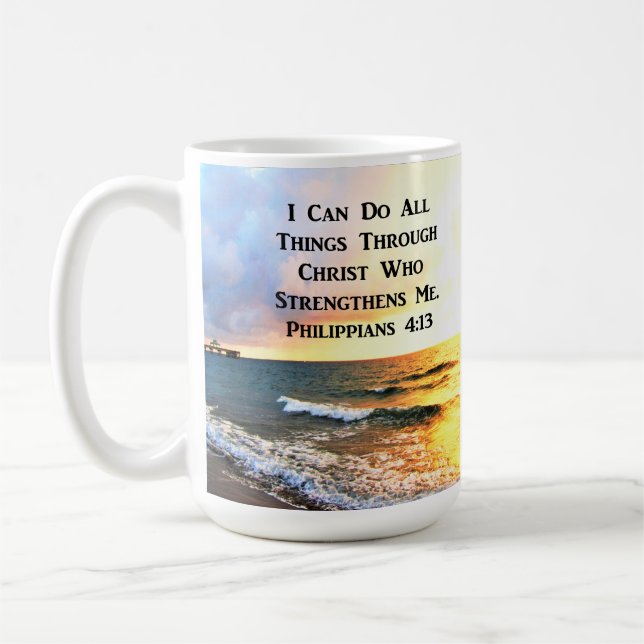 TAZA DE CAFÉ HERMOSA FOTO DE FILIPINAS 4:13 (Izquierda)