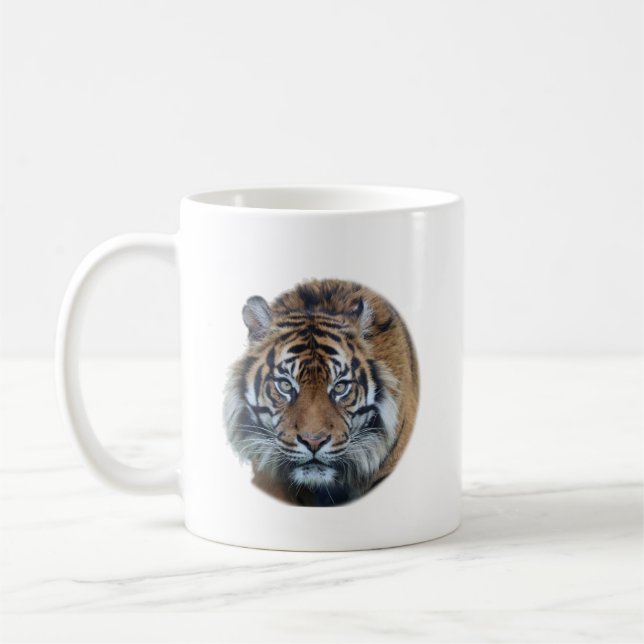 Taza De Café Hermosa foto del rostro del tigre de Bengala (Izquierda)