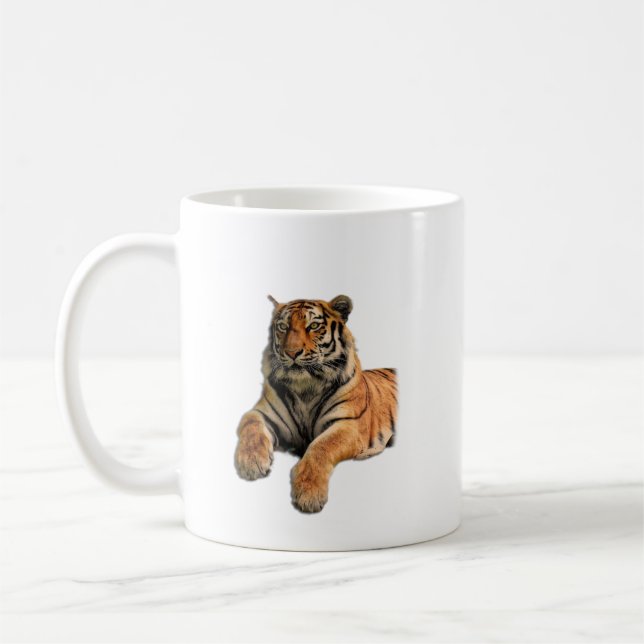 Taza De Café Hermosa foto del tigre de Bengala y sus patas (Izquierda)