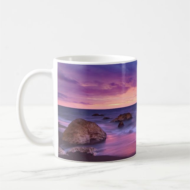 Taza De Café Hermosa fotografía de la costa atardecer (Izquierda)