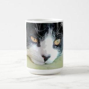 Taza De Café Hermosa Gatita descansando