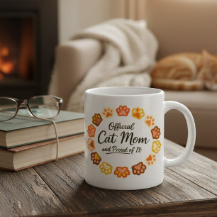 Taza De Café  Hermosa Huella de Garra Mamá Gata Oficial & Orgul