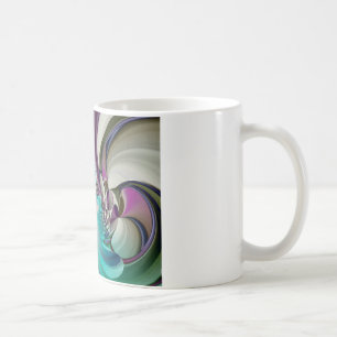 Taza De Café Hermosa imagen inglesa en tonos púrpura y cian