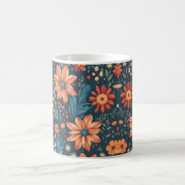 Taza De Café Hermosa Inspiración Floral