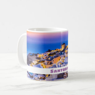Taza De Café Hermosa isla Santorini