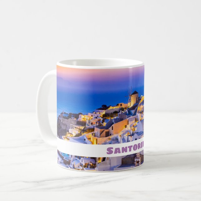 Taza De Café Hermosa isla Santorini (Anverso izquierdo)