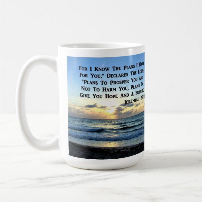TAZA DE CAFÉ HERMOSA JEREMIAH 29:11 CIELOS AZULES (Izquierda)