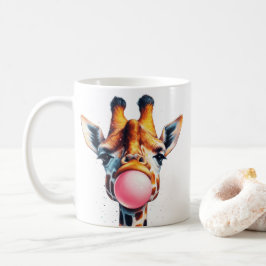 Taza De Café hermosa jirafa soplando bicho