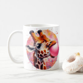 Taza De Café hermosa jirafa soplando bicho