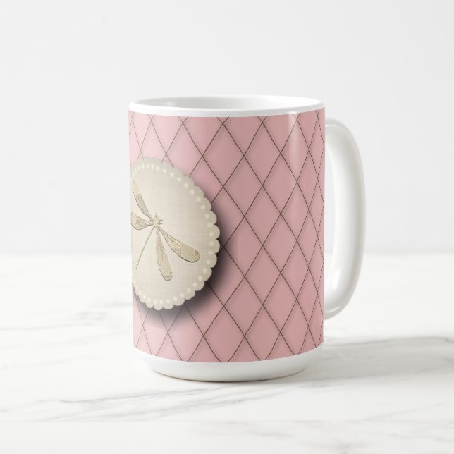 Taza De Café Hermosa libélula dorada (Anverso derecho)