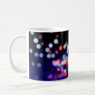 Taza De Café Hermosa luz nocturna de ciudad, borrón abstracto