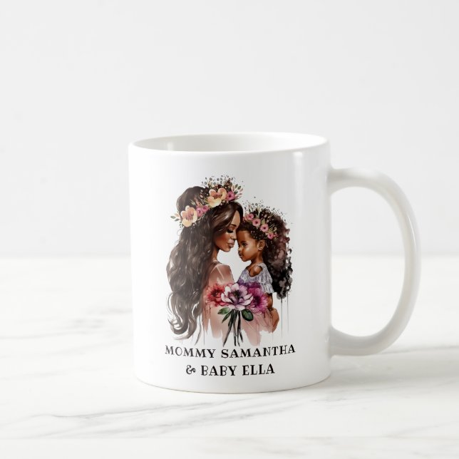 Taza De Café Hermosa mamá negra y hija (Derecha)