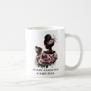 Taza De Café Hermosa mamá y hija negras (7)