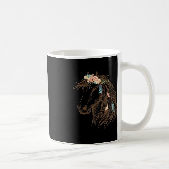 Taza De Café Hermosa Mano De Caballo Dibuja Arte Para Los Amant (Derecha)