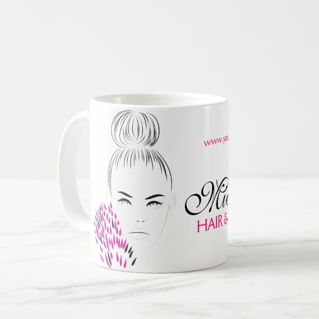 Taza De Café Hermosa marca de ilustracion de moda femenina (Anverso izquierdo)