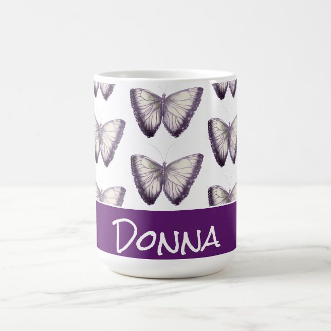 Taza De Café Hermosa mariposa personalizada y moderna (Centro)