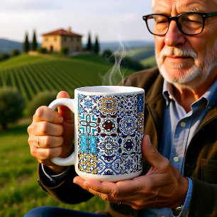Taza De Café 🤩 Hermosa mezcla de Azulejos