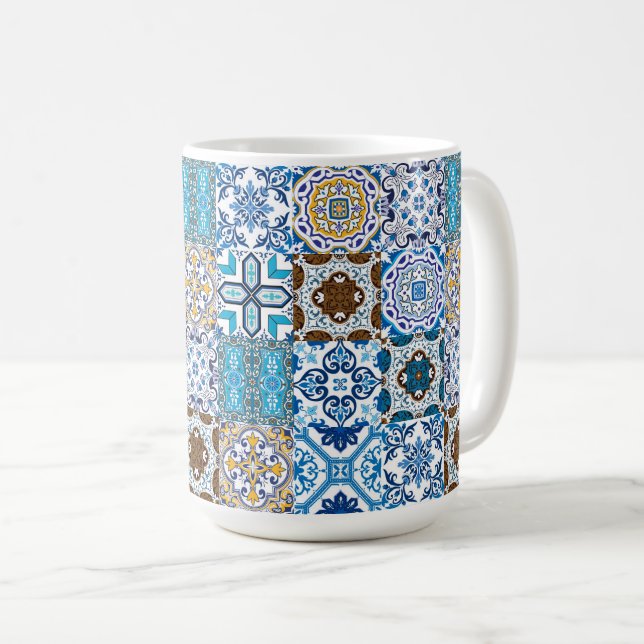 Taza De Café 🤩 Hermosa mezcla de Azulejos (Anverso derecho)