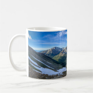 Taza De Café Hermosa montaña cubierta de nieve Vista panorámica