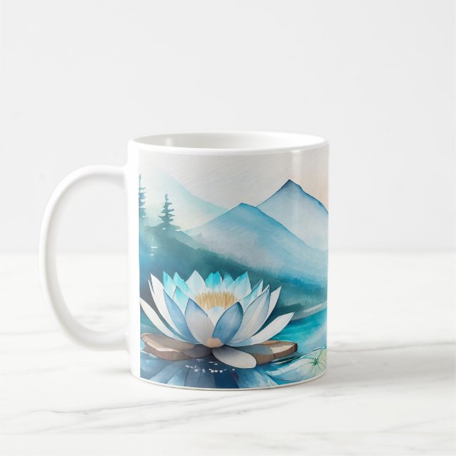 Taza De Café Hermosa mugre de flores de Lotus (Izquierda)
