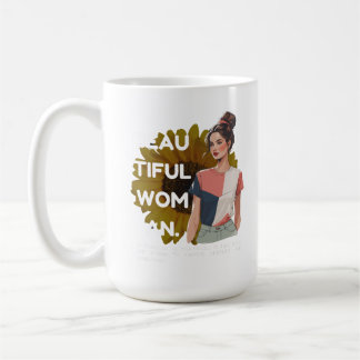 Taza De Café Hermosa mujer con acento de oro café Mug