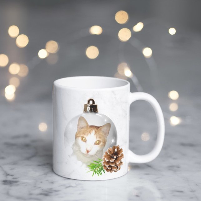 Taza De Café Hermosa navidad de gatitos amarillos adorno Mug (Subido por el creador)