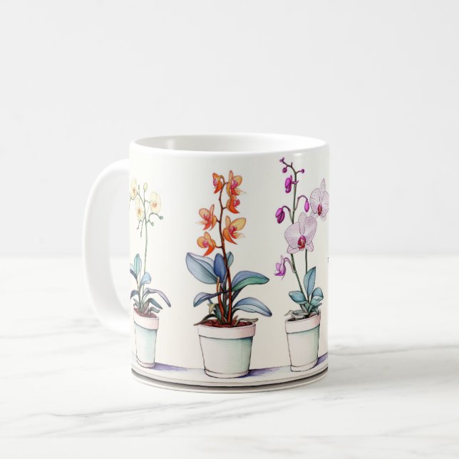 Taza De Café Hermosa orquídea café Mug (Anverso izquierdo)