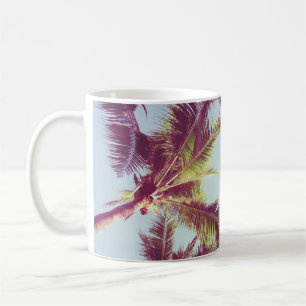 Taza De Café Hermosa palmera tropical alrededor del océano de p