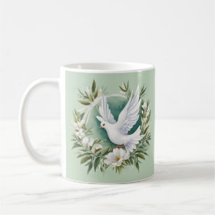 Taza De Café Hermosa paloma blanca de la paz