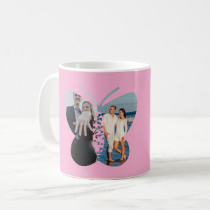Taza De Café Hermosa Personalizado de dos mariposas fotográfica