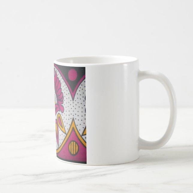 Taza De Café Hermosa pintura en motivos de tela africana (Derecha)