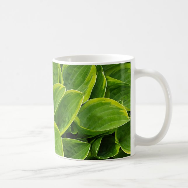 Taza De Café Hermosa planta de hosta verde (Derecha)
