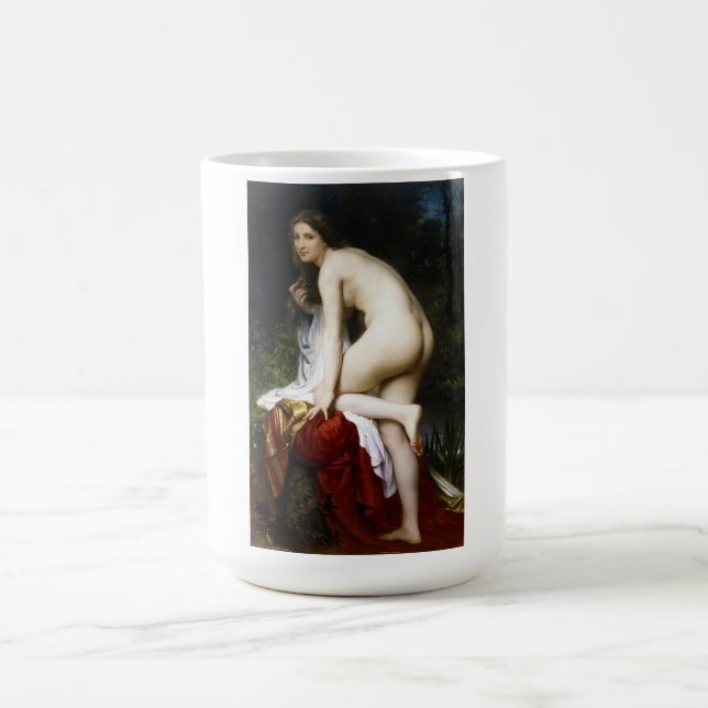 Taza De Café Hermosa pluma femenina (por Bouguereau) (Centro)