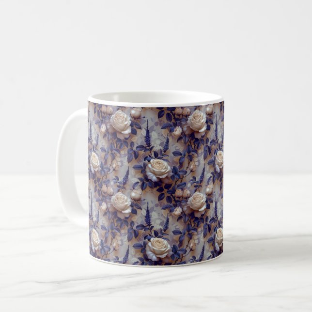 Taza De Café Hermosa Primavera Romántica Púrpura Lavanda (Anverso izquierdo)