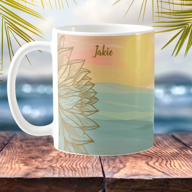 Taza De Café Hermosa puesta de sol acuática sobre aguas florida (Subido por el creador)