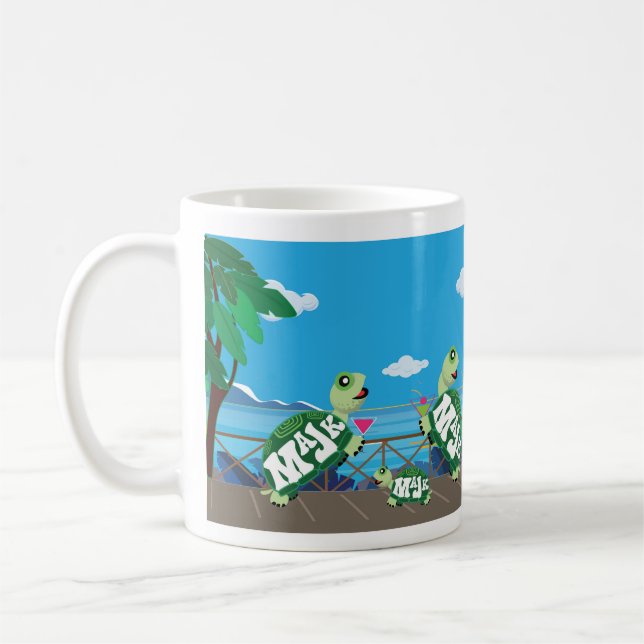 Taza De Café Hermosa puesta de sol con café de tortuga MaJk Mug (Izquierda)