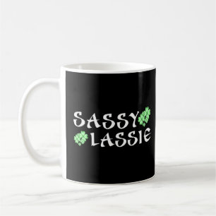 Taza De Café Hermosa Sassy Lassie St Patrick's Day, divertida p