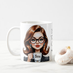 Taza De Café Hermosa Señora Jefe con gafas