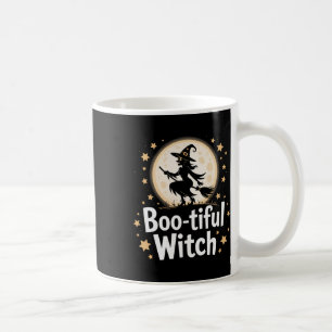 Taza De Café Hermosa silueta bruja Halloween Luna de Brujas 1