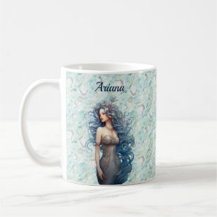 Taza De Café Hermosa sirena azul-haitiana