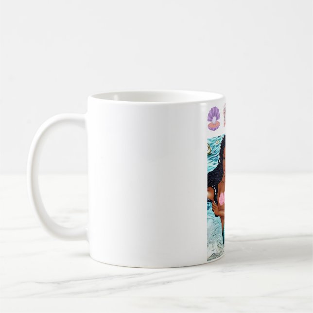 Taza De Café Hermosa sirena negra en África (Izquierda)