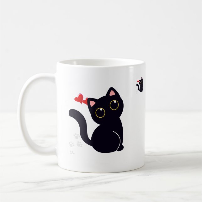 Taza De Café Hermosa taza, con imagen de delicado gatito. (Izquierda)