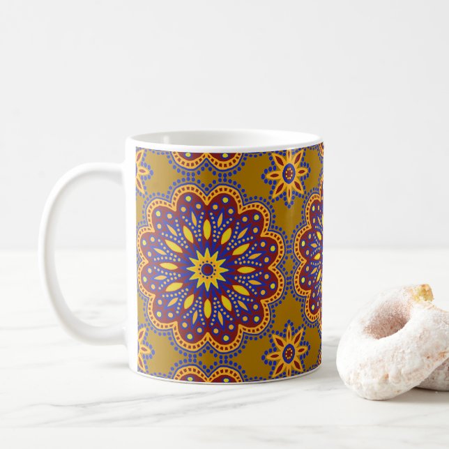 Taza De Café Hermosa Tile Boho Talavera (Con donut)