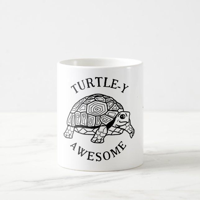 Taza De Café Hermosa tortuga. Increíble tortuga. Tu nombre (Centro)