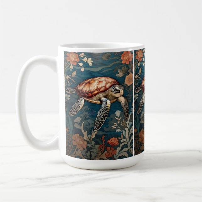 Taza De Café Hermosa tortuga submarina (Izquierda)