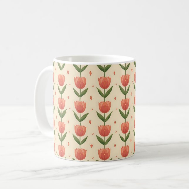 Taza De Café Hermosa Tulipán de primavera colorida (Anverso izquierdo)