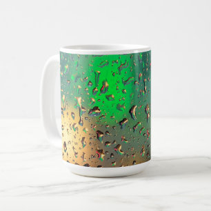 Taza De Café Hermosa vista a través de la lluvia