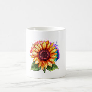 Taza De Café hermosa y elegante huella con girasol